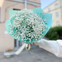 Монобукет из белой гипсофилы